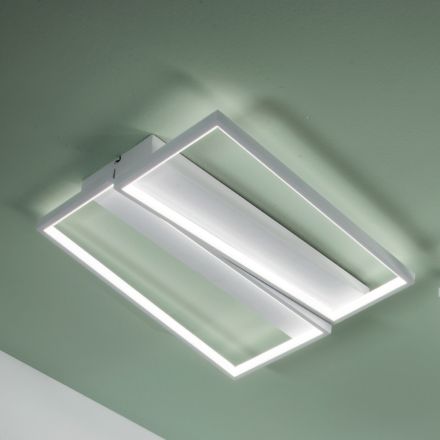 Lámpara de techo LED con estructura metálica en acabado blanco - Squadra viadurini