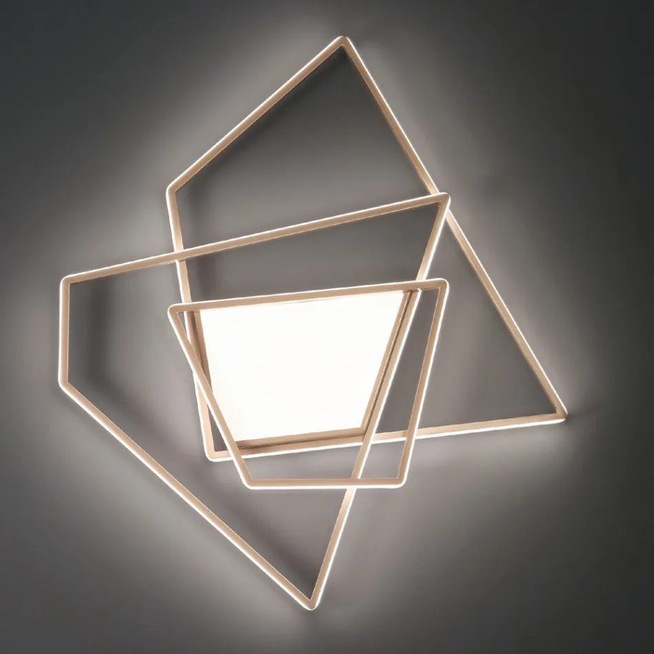 Lámpara de pared LED regulable en metal dorado o plateado - Galáctica viadurini