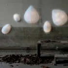 Lámpara de pared en metal y diseño de licra blanca en 3 dimensiones - Follaje viadurini