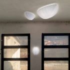 Lámpara de pared en metal y diseño de licra blanca en 3 dimensiones - Follaje viadurini