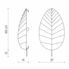 Lámpara de pared en metal y diseño de licra blanca en 3 dimensiones - Follaje viadurini