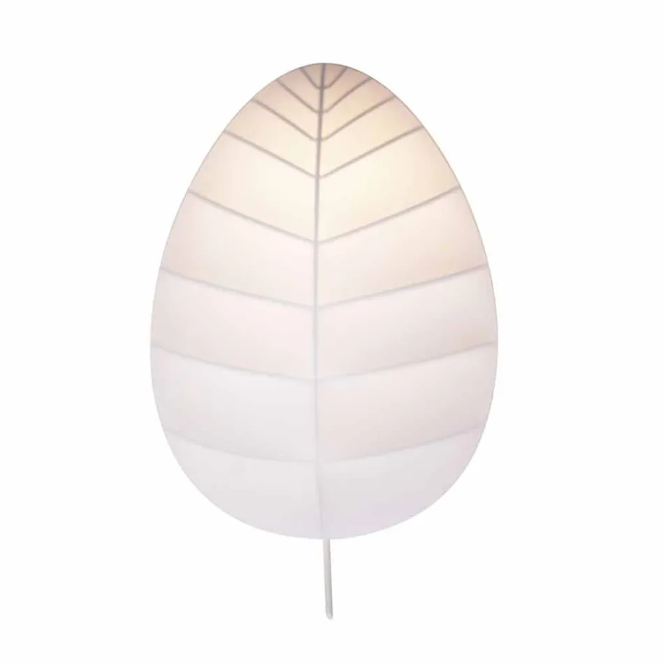 Lámpara de pared en metal y diseño de licra blanca en 3 dimensiones - Follaje viadurini