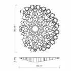 Aplique de luz de techo en Tecnopolímero Diseño Blanco o Dorado 2 Tamaños - Catedral viadurini