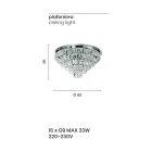 Lámpara de techo clásica en metal plateado y colgantes de cristal - Jerome viadurini