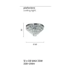 Lámpara de techo clásica de metal dorado y colgantes de cristal de lujo - Jerome viadurini