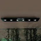 Lámpara de techo con placa de vidrio plano y bajos - Kora viadurini