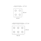 Lámpara de techo con placa de vidrio plano y rebaje. Fabricada en Italia - Kora. viadurini