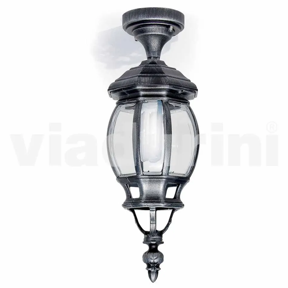 Lámpara de techo para exteriores de aluminio fundido a presión fabricada en Italia, Anika viadurini