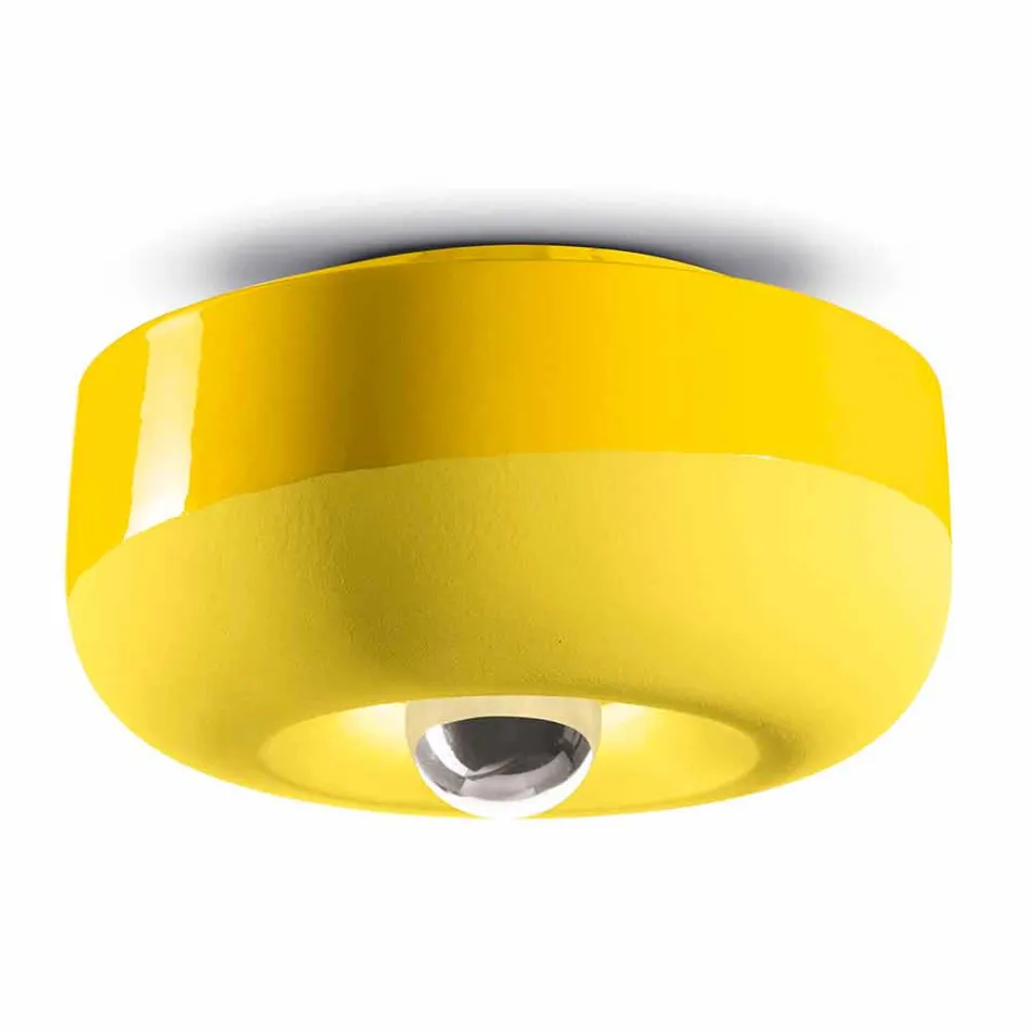 Plafón de diseño vintage en cerámica coloreada Made in Italy - Bellota viadurini