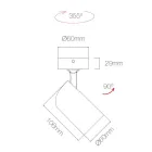 Foco de techo ajustable en aluminio blanco o negro 4 piezas - Lazzaro viadurini