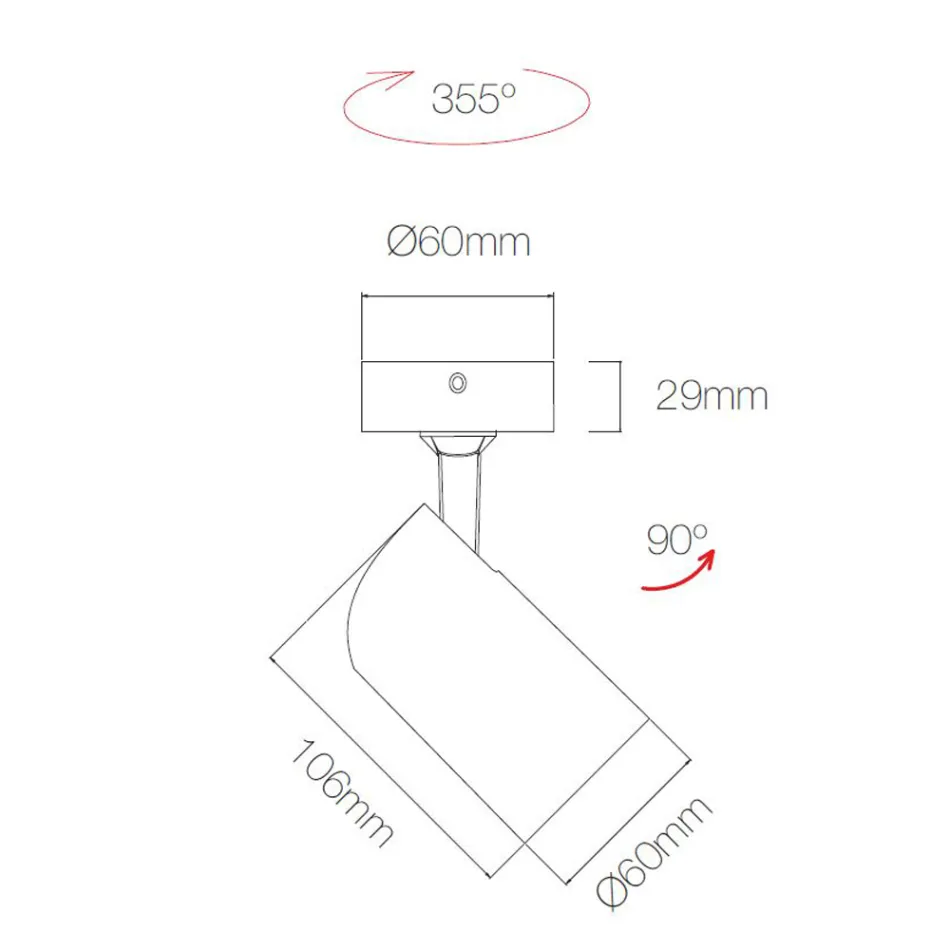 Foco de techo ajustable en aluminio blanco o negro 4 piezas - Lazzaro viadurini