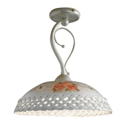 Lámpara de techo hecha a mano con gancho de cerámica perforada y decorada - Verona viadurini