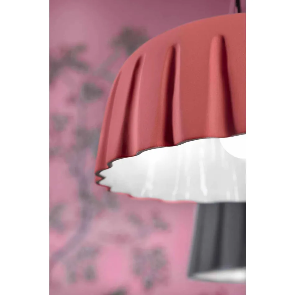 Lámpara de techo de cerámica de diseño vintage Made in Italy - Ferroluce Madame Grès viadurini