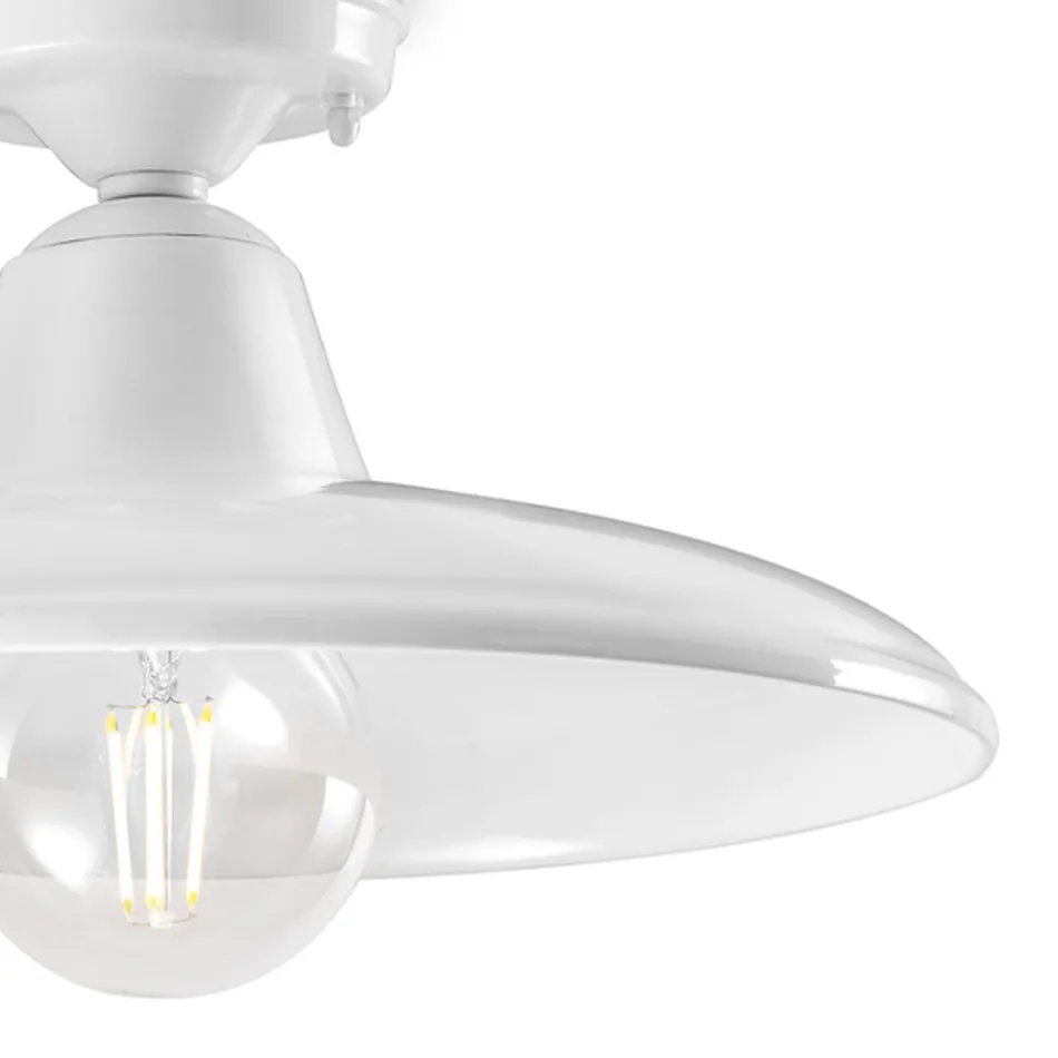 Lámpara de techo de hierro y cerámica negra de diseño vintage industrial - Bew viadurini