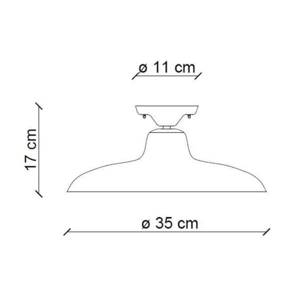 Lámpara de techo de hierro y cerámica negra de diseño vintage industrial - Bew viadurini