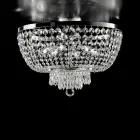 Lámpara de techo de hierro y oro con pedrería, fabricada en Italia para decoración de interiores - Austria viadurini