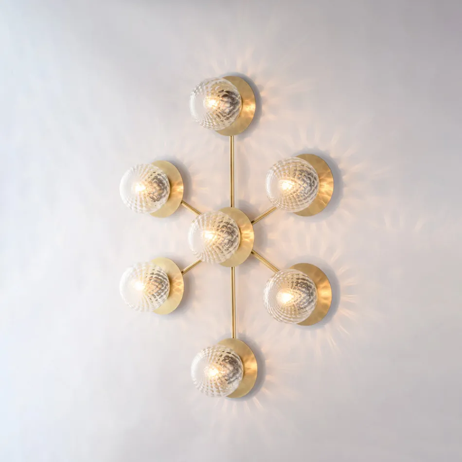 Lámpara de techo de hierro para decoración de interiores, fabricada en Italia - Como viadurini