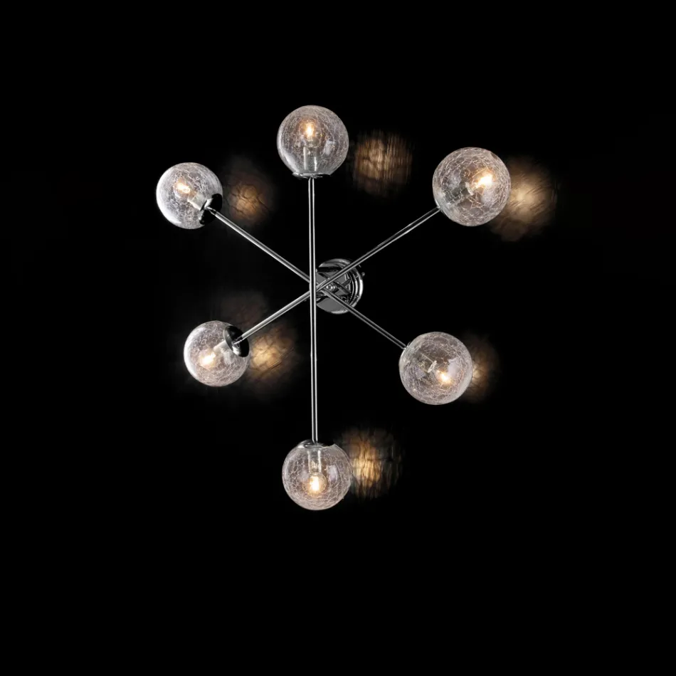 Lámpara de techo de hierro para decoración de interiores, fabricada en Italia - Mónaco viadurini