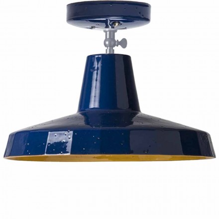Lámpara de techo en mayólica toscana y latón, 30 cm, Rossi - Toscot viadurini