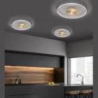 Lámpara de techo de metal con difusor de plexiglás micropunteado - Nora viadurini