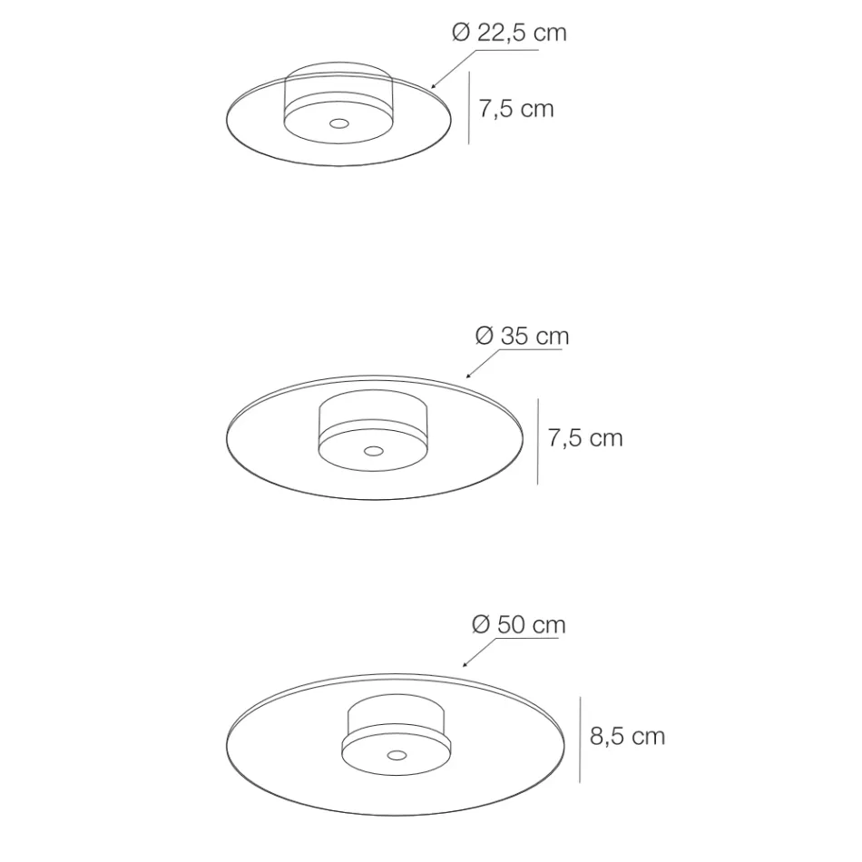 Lámpara de techo de metal con difusor de plexiglás micropunteado - Nora viadurini
