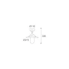 Lámpara de techo vintage de latón para exterior, cristal transparente, IP44 - Elfico viadurini