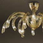 Lámpara de techo veneciana de vidrio y metal hecha a mano en Italia - Jason viadurini