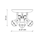 Plafón industrial 3 focos en hierro y cerámica artesanal - loft viadurini