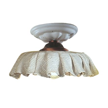 Lámpara de techo de cerámica hecha a mano con efecto tela y metal - Módena viadurini