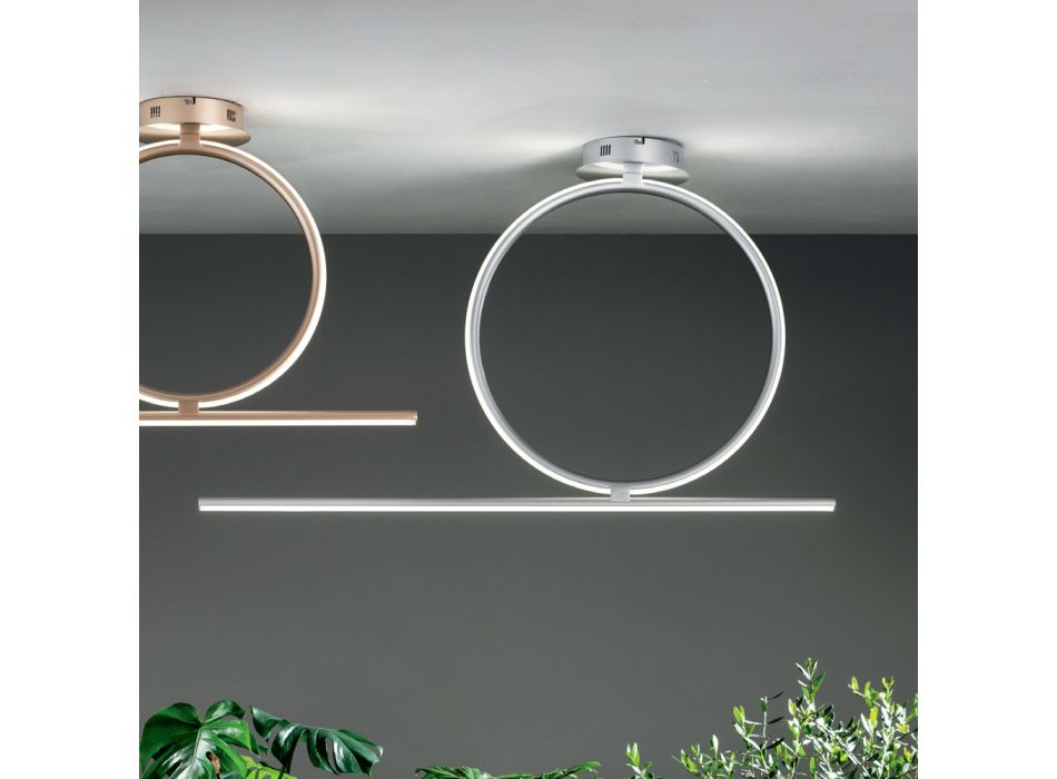 Lámpara de techo de metal LED regulable con difusor de silicona - Marmore viadurini
