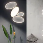 Lámpara de techo LED moderna regulable en metal blanco o dorado - Raissa viadurini
