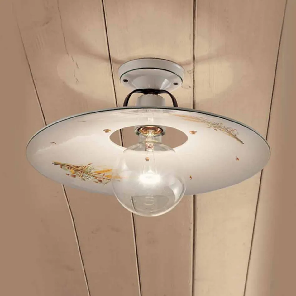 lámpara de techo redondo decorado techo de cerámica Ferroluce viadurini