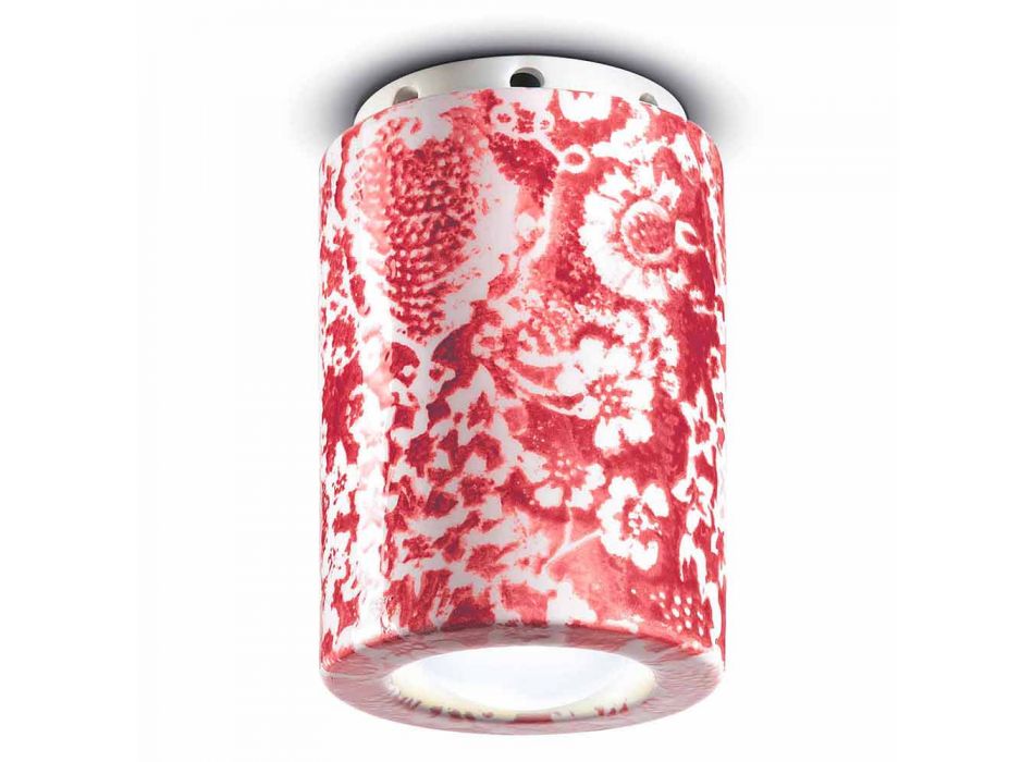 Lámpara de techo vintage de cerámica Made in Italy - Ferroluce Pi viadurini