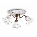 Lámpara de techo artesanal vintage en hierro y cerámica decorada a mano - Chieti