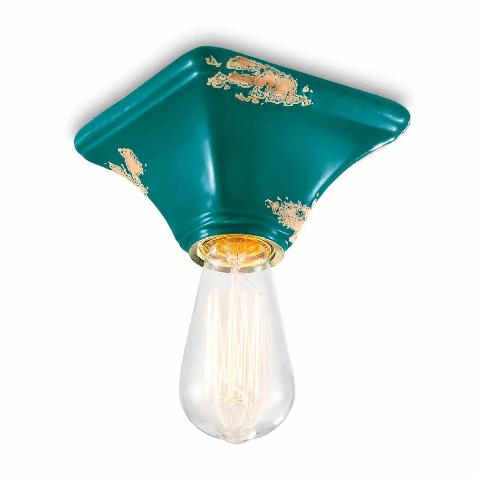 Techo de cerámica de base cuadrada de la vendimia Ashley Ferroluce viadurini