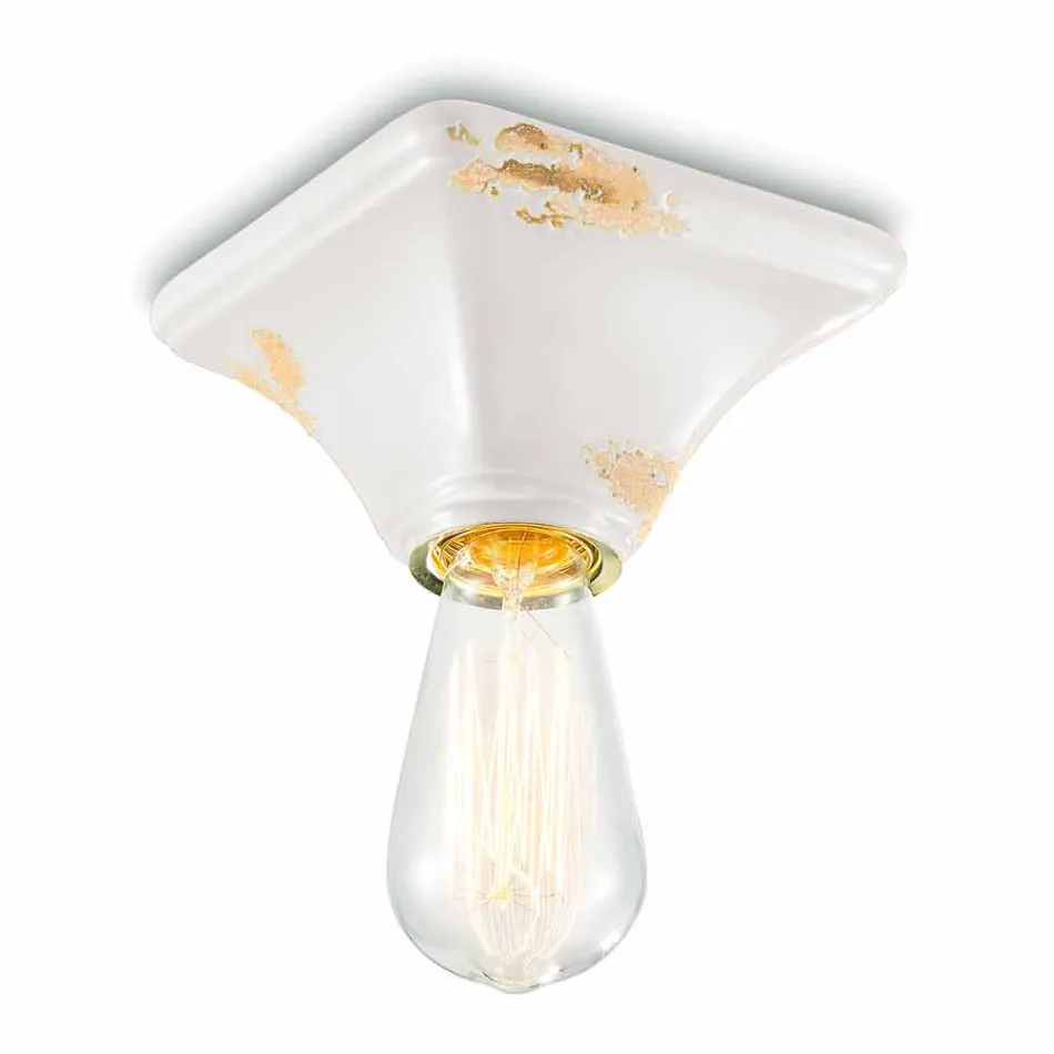 Techo de cerámica de base cuadrada de la vendimia Ashley Ferroluce viadurini