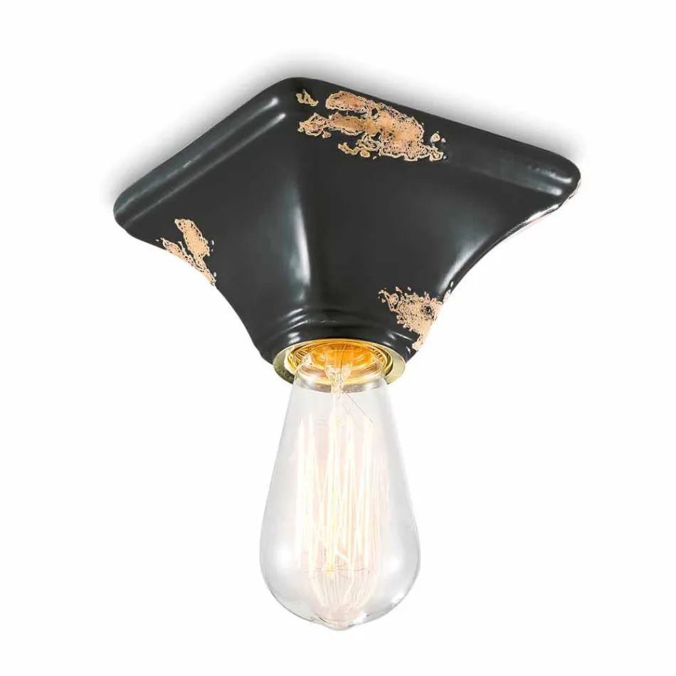 Techo de cerámica de base cuadrada de la vendimia Ashley Ferroluce viadurini