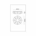 Lámpara de techo vintage de latón bruñido y vidrio, 2 tamaños, encuadernada por Il Fanale viadurini