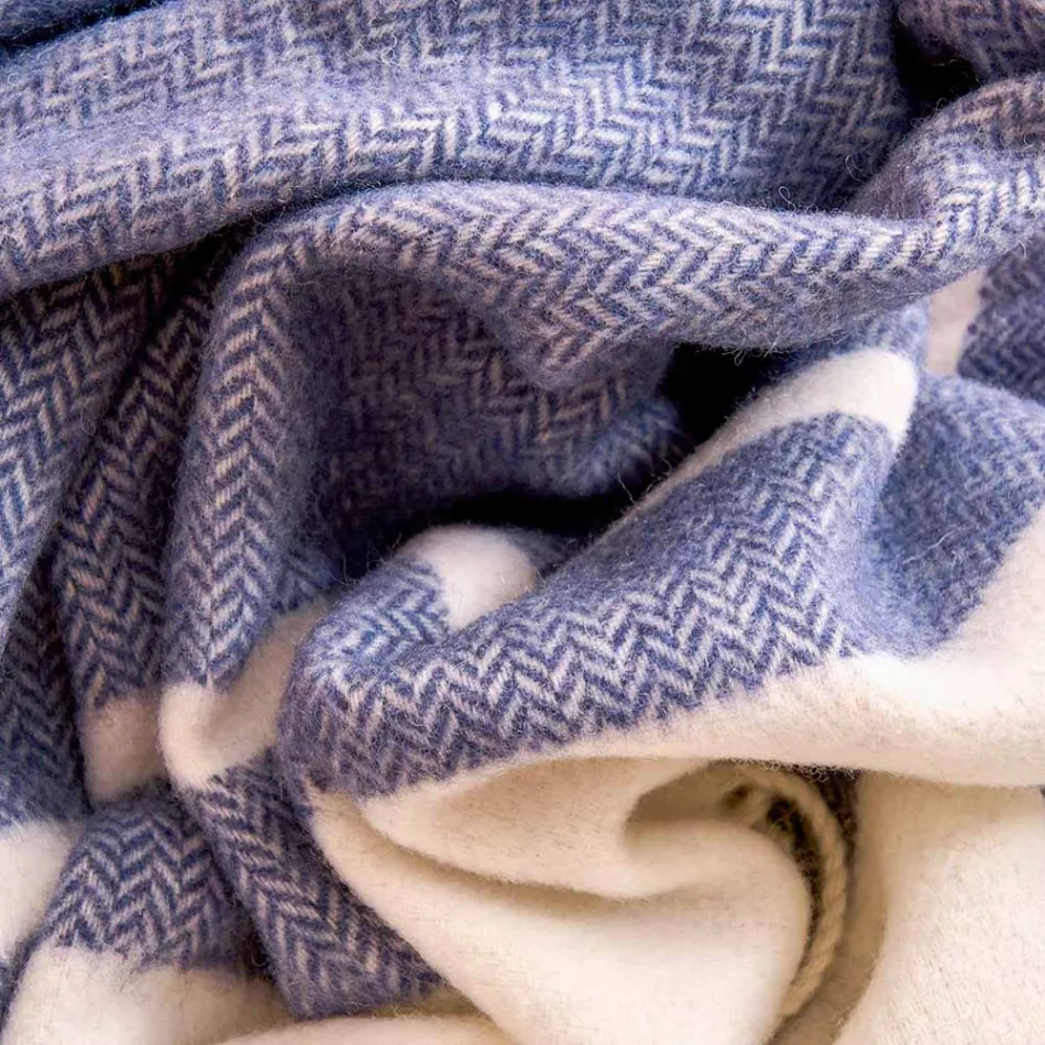 Manta de mezcla de lana ultra suave y esponjosa fabricada en Italia - Caldoso viadurini