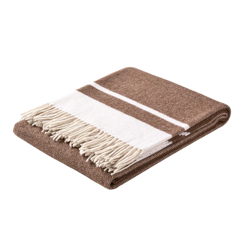 Manta de mezcla de lana ultra suave y esponjosa fabricada en Italia - Caldoso viadurini