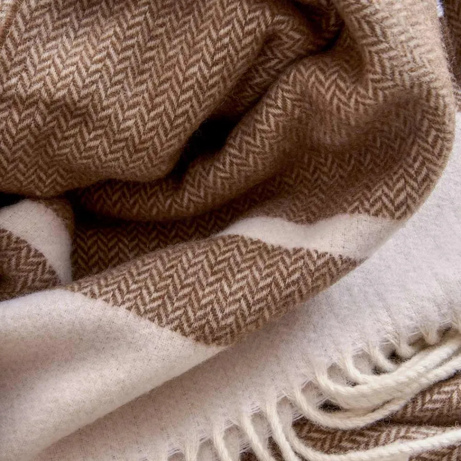 Manta de mezcla de lana ultra suave y esponjosa fabricada en Italia - Caldoso viadurini