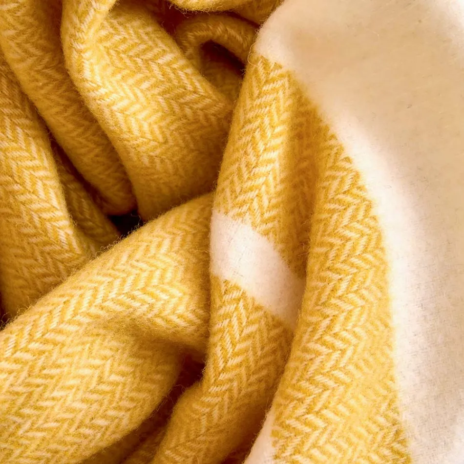 Manta de mezcla de lana ultra suave y esponjosa fabricada en Italia - Caldoso viadurini