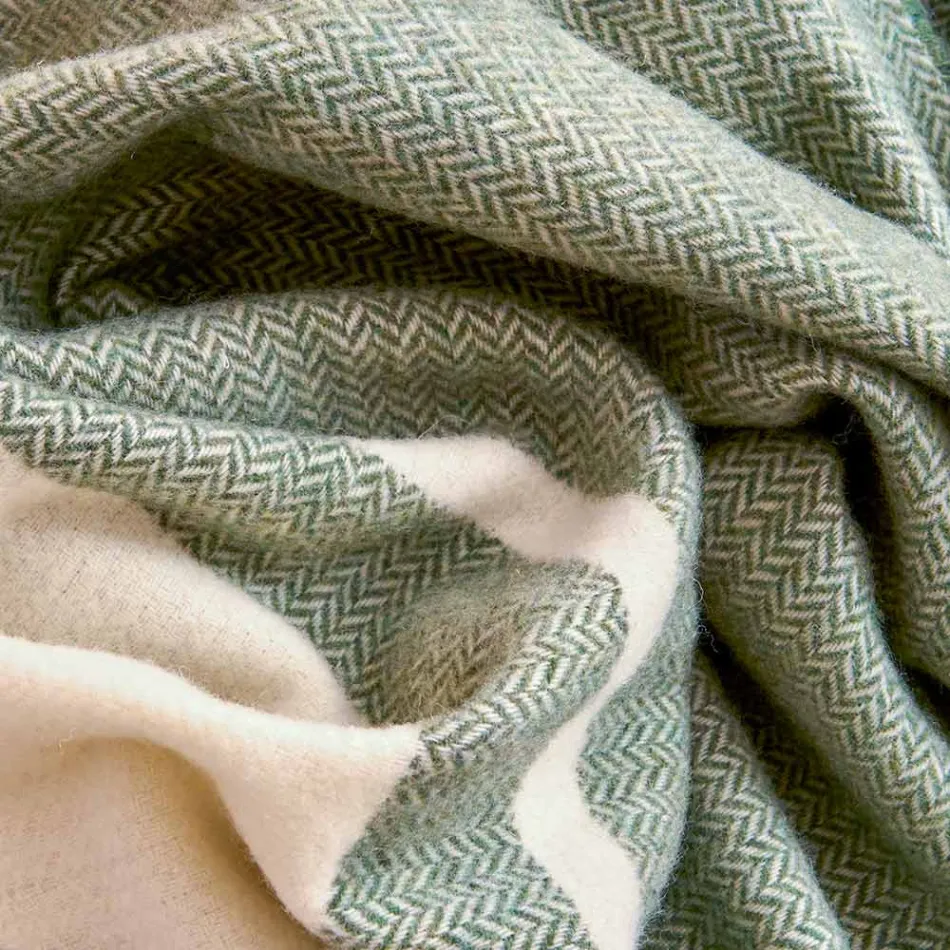 Manta de mezcla de lana ultra suave y esponjosa fabricada en Italia - Caldoso viadurini