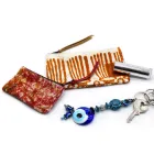 Bolso Clutch Artístico Estampado a Mano, Pieza Única en Algodón, 2 Piezas - Viadurini by Marchi viadurini