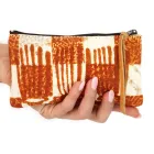 Bolso Clutch Artístico Estampado a Mano, Pieza Única en Algodón, 2 Piezas - Viadurini by Marchi viadurini