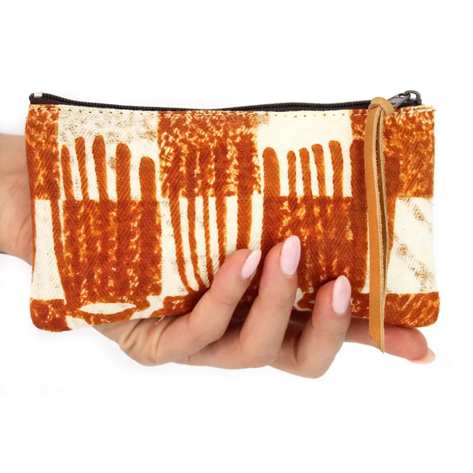 Bolso Clutch Artístico Estampado a Mano, Pieza Única en Algodón, 2 Piezas - Viadurini by Marchi viadurini