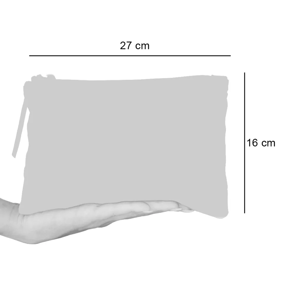 Bolso Clutch Artístico Estampado a Mano, Pieza Única en Algodón, 2 Piezas - Viadurini by Marchi viadurini