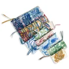 Bolso Clutch Artístico Estampado a Mano, Pieza Única en Algodón, 2 Piezas - Viadurini by Marchi viadurini