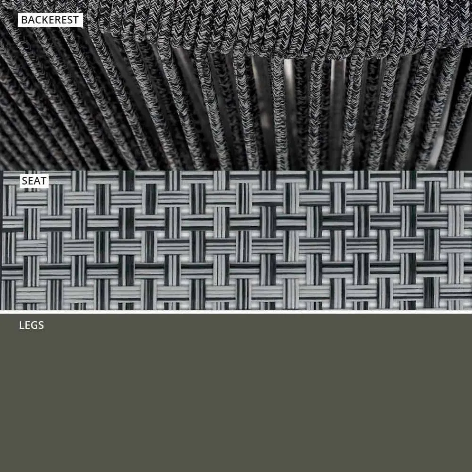 Mecedora de exterior en madera maciza y tela - Smart by Varaschin viadurini