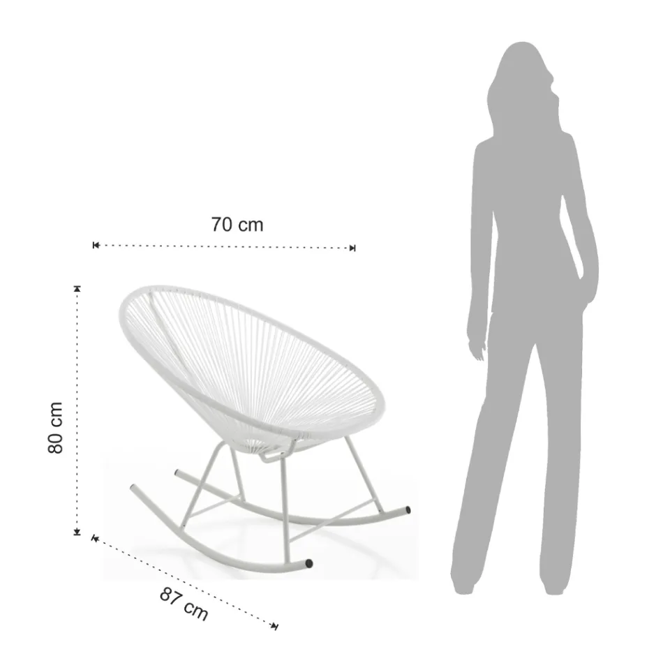 Mecedora de metal para interior y exterior - Elio viadurini